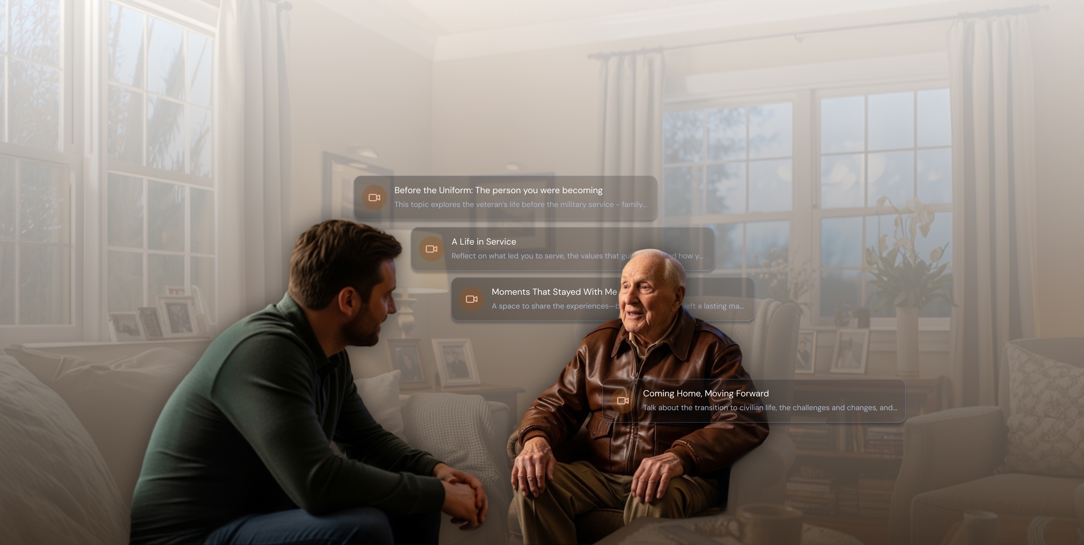 Father and veteran grandfather sharing stories